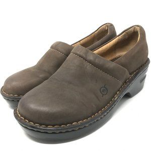 Born Leather Clogs Shoe Size 6 Brown Comfort